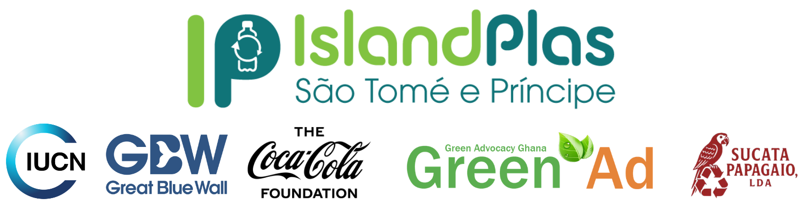 Parceiros: IslandPlas STP, Great Blue Wall, Green Advocacy Ghana, Sucata Papagaio